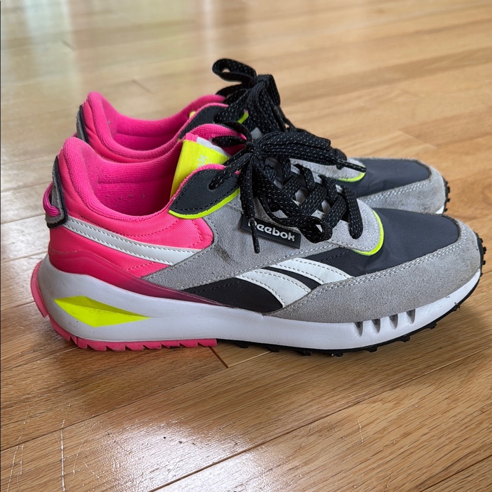 Reebok Neon Pink and Gray Athletic Shoes